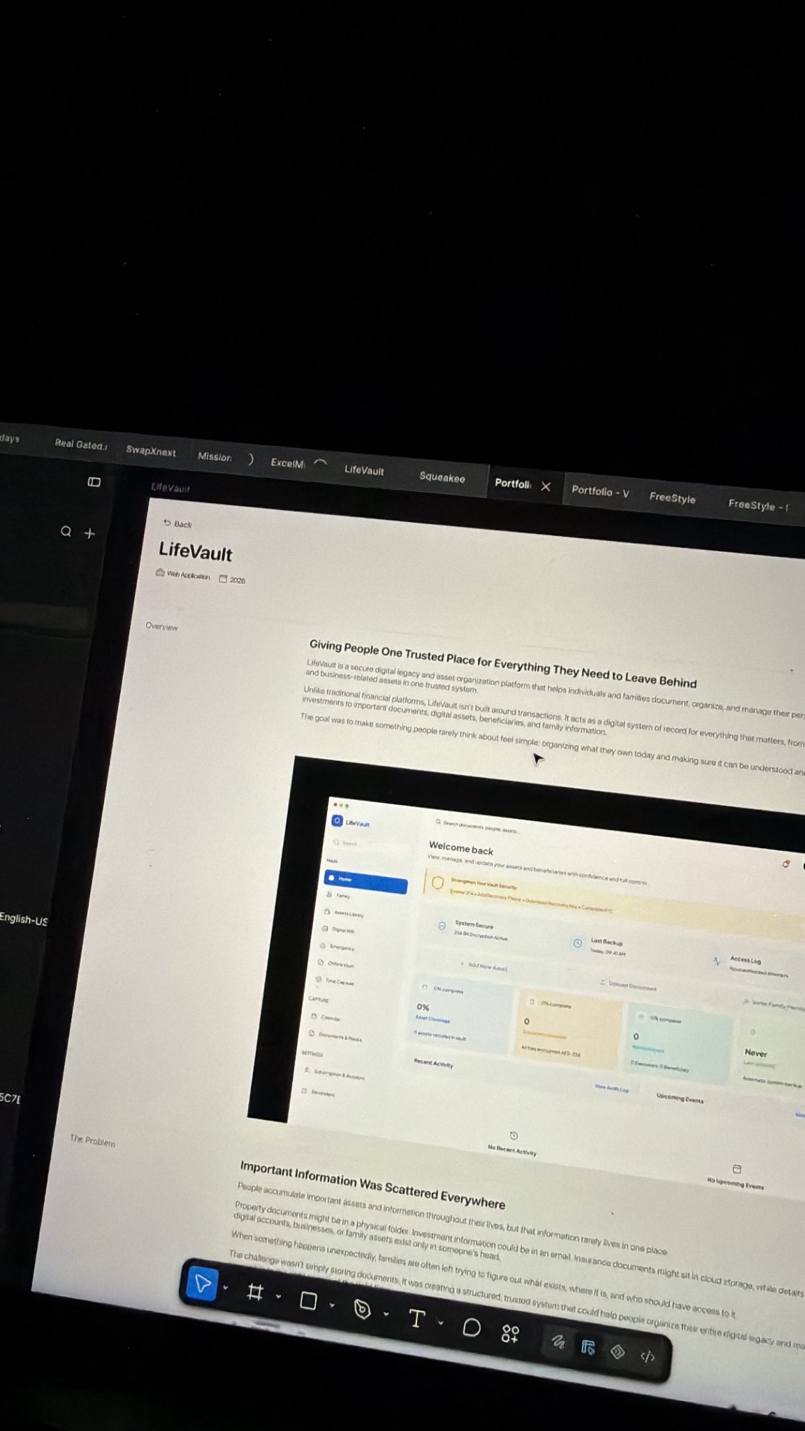 LifeVault product thinking and information architecture study